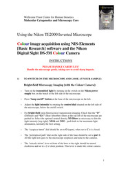 Nikon Elcipse TE2000 Instructions Manual