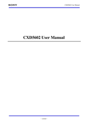 Sony CXD5602 User Manual