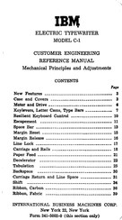Ibm C-1 Customer Engineering Reference Manual