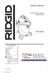 RIDGID RT12000 Owner's Manual