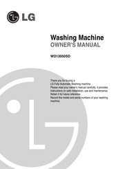 LG WD13050SD Owner's Manual