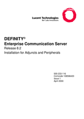 Lucent Technologies DEFINITY Guide Installation For Adjuncts And Peripherals