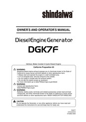 Shindaiwa DGK7F Owner's And Operator's Manual