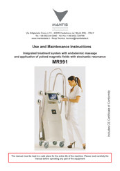 Mantis MR991 Use And Maintenance Instructions