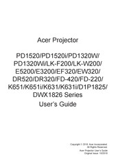 Acer PD1320W Series User Manual
