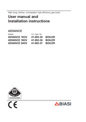 Biasi ADVANCE 24OV User Manual And Installation Instructions