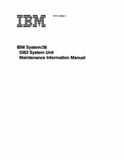 IBM System/36 Maintenance Information Manual