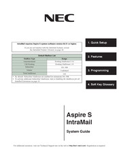 NEC Aspire S IntraMail System Manual