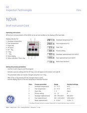 Ge NOVA Brief Instruction Card