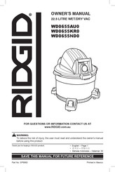 RIDGID WD0655KR0 Owner's Manual
