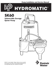 Pentair Pool Products Hydromatic SK60 Installation And Service Manual