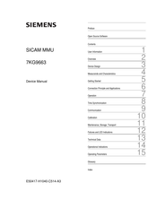 Siemens SICAM MMU 7KG9663 Device Manual