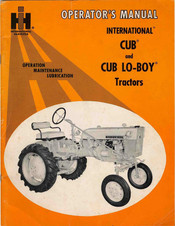 International Harvester Company CUB LO-BOY Operator's Manual