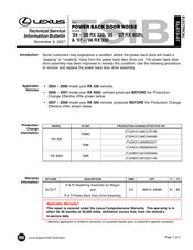 Lexus RX330 2005 Technical Service Information Bulletin