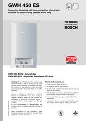 Bosch Pro Tankless GWH-450-ES Series Manual