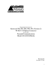 Kenwood KCT-19 Programming Instructions Manual