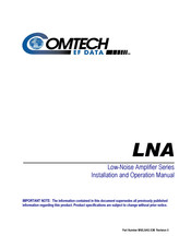 Comtech EF Data KLNA Installation And Operation Manual