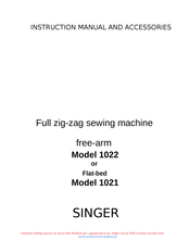 Singer 1021 Instruction Manual And Accessories