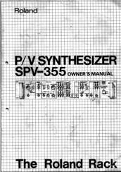 Roland SPV-355 Owner's Manual