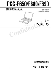 Sony VAIO PCG-F680 Service Manual