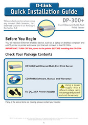 D-Link DP-300+ Quick Installation Manual