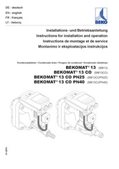 Beko BEKOMAT 13 CO PN40 Instructions For Installation And Operation Manual