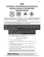 HydroTherm HW-50 Installation & Operating Instructions Manual