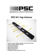 PSC PSC 941 Yagi Antenna Manual