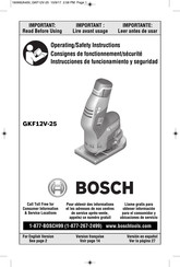 Bosch GKF12V-25 Operating/Safety Instructions Manual
