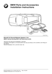 BMW Retrofit kit Sound Module System II Installation Instructions Manual