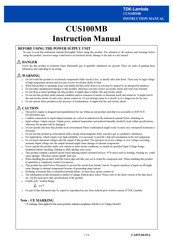 TDK-Lambda CUS100MB Series Instruction Manual