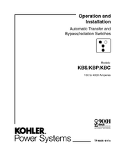 Kohler KBS Operation And Installation