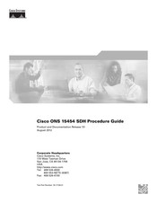 Cisco ONS 15454 SDH Procedure Manual