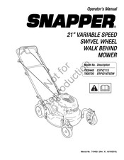 Snapper 7800730 Operator's Manual