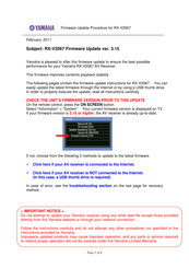 Yamaha RX-V2067 Firmware Update
