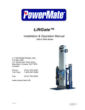Powermate LiftGate LG-5 Installation & Operation Manual