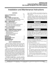 Carrier 40WAU 018 Installation And Maintenance Instructions Manual