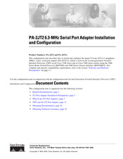 Cisco PA-2JT2 Installation And Configuration Manual