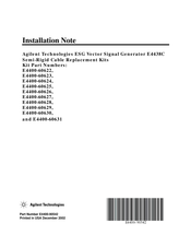Agilent Technologies E4400-60622 Installation Note