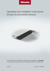 Miele SmartLine CSDA 7000 Operating And Installation Instructions