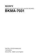 Sony BKMA-7031 Installation Manual