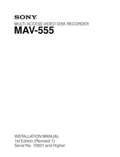 Sony MAV-555 Installation Manual