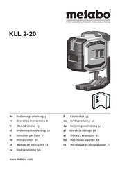 Metabo KLL 2-20 Operating Instructions Manual