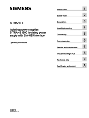 Siemens SITRANS I300 Operating Instructions Manual