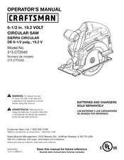 Craftsman SIERRA CIRCULAR 315.CT2040 Operator's Manual