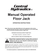Central Hydraulics 34271 Operating Instructions Manual