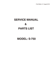 Janome S750 Service Manual And Parts List