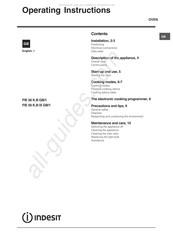 Indesit FIE 36 K.B IX GB/1 Operating Instructions Manual