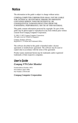 Compaq V70 User Manual