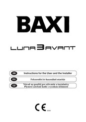 baxi Luna 3 Avant Series Instructions For The User And The Installer